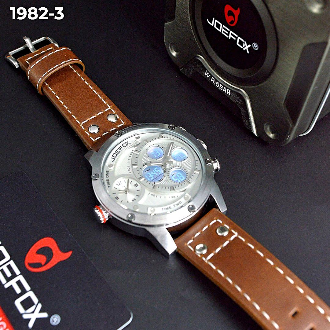 RELOJ HOMBRE JOEFOX 1982 ANALOGO DIGITAL CUERO