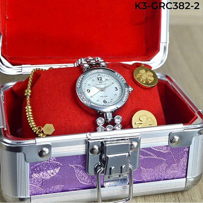 KIT RELOJ MUJER + COFRE DE LUJO + PULSERAS