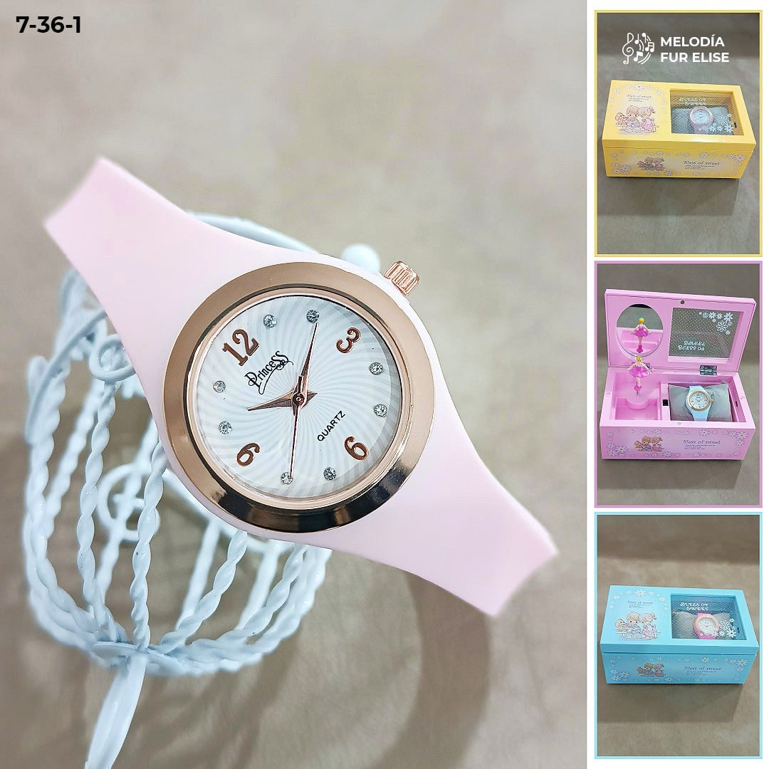 RELOJ PRINCESS + COFRE MUSICAL BAILARINA