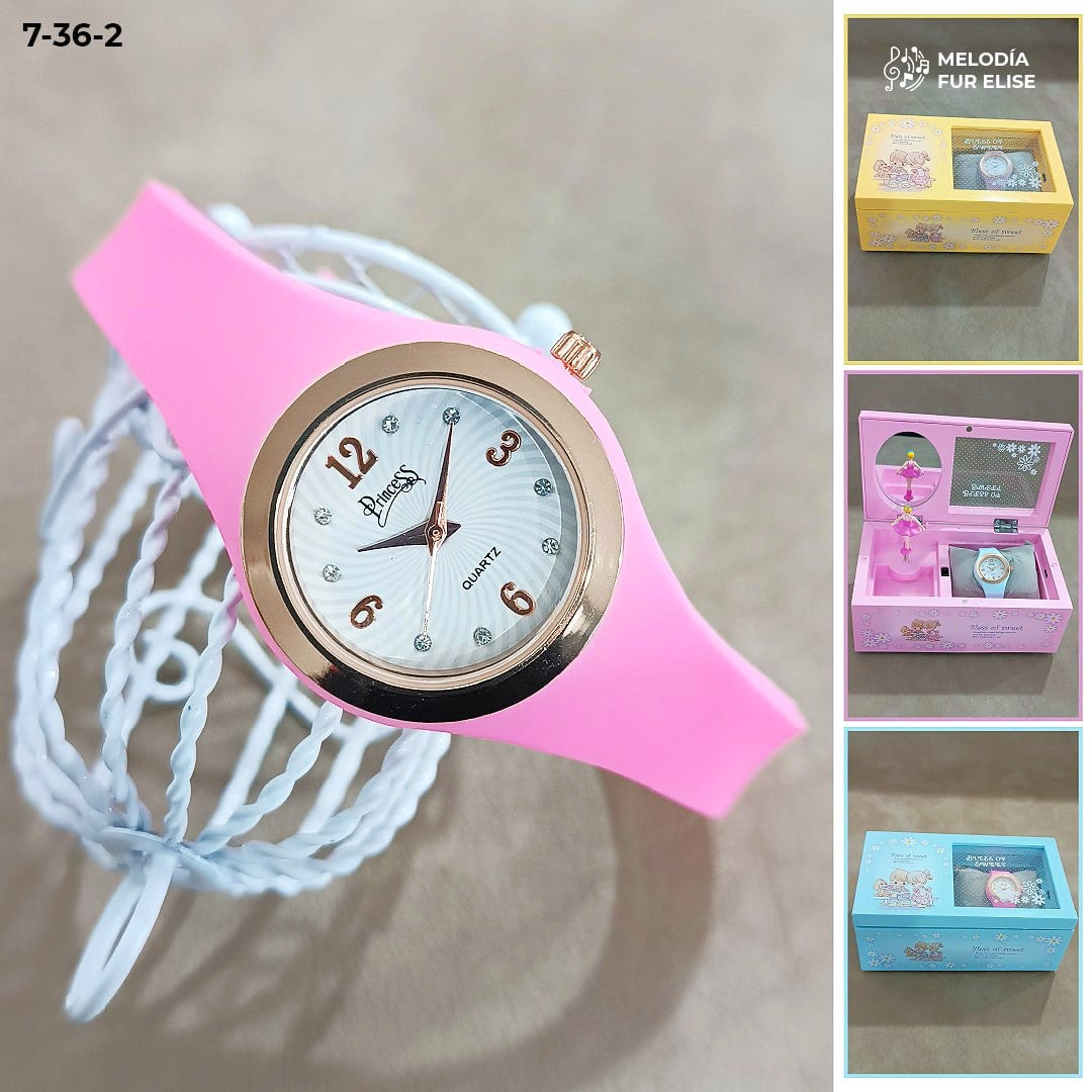 RELOJ PRINCESS + COFRE MUSICAL BAILARINA