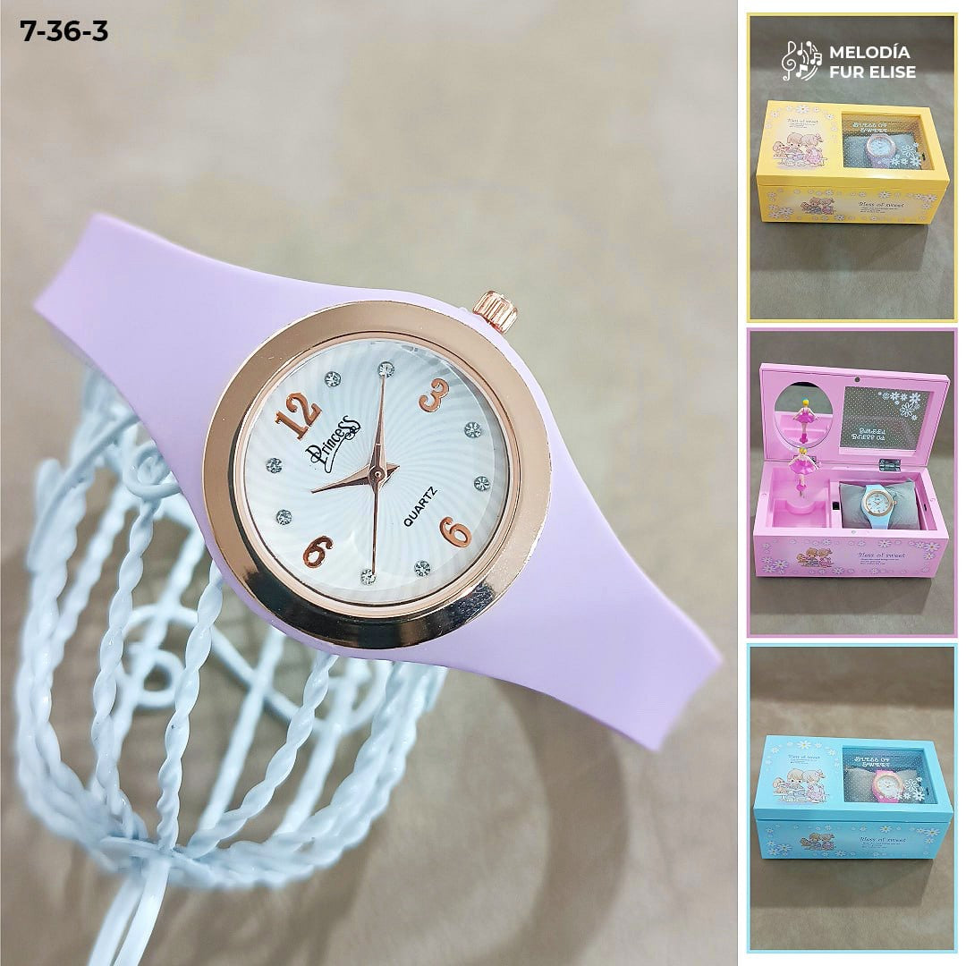 RELOJ PRINCESS + COFRE MUSICAL BAILARINA